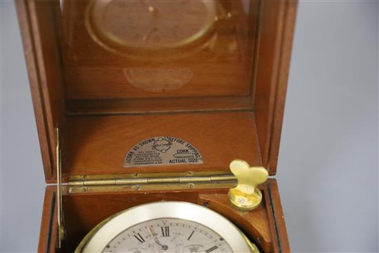 Thomas Mercer of London. A late 19th century 2.5 day marine chronometer, case width 7.25in. depth 7.25in. height 8in.